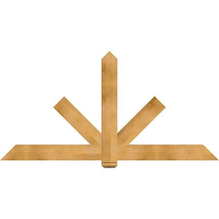 Ekena Millwork Kennewick Rough Sawn Timber Gable Bracket, Western Red Cedar, 84"W x 42"H x 2"D x 6"F, 12/12 Pitch GBW084X42X0206KEN00RWR